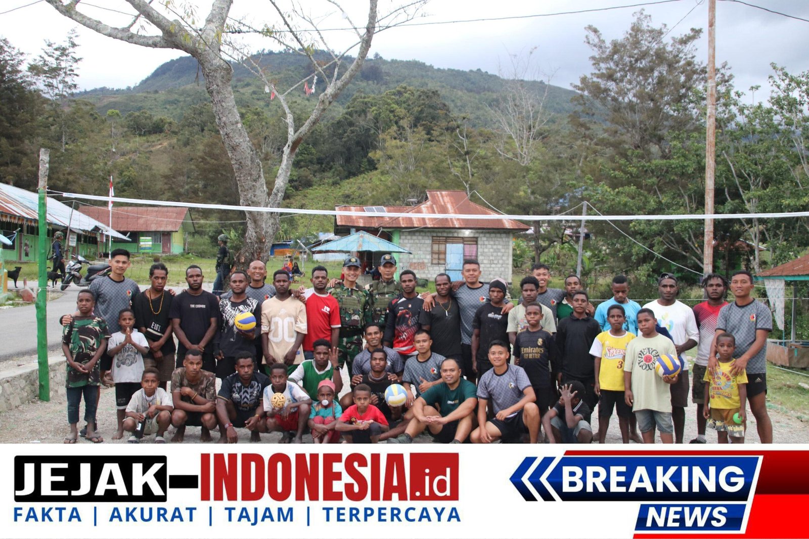 Sparing volly Satgas Yonif 521/DY Membangun Mental Kompetitif Pemuda Walesi Jayawijaya