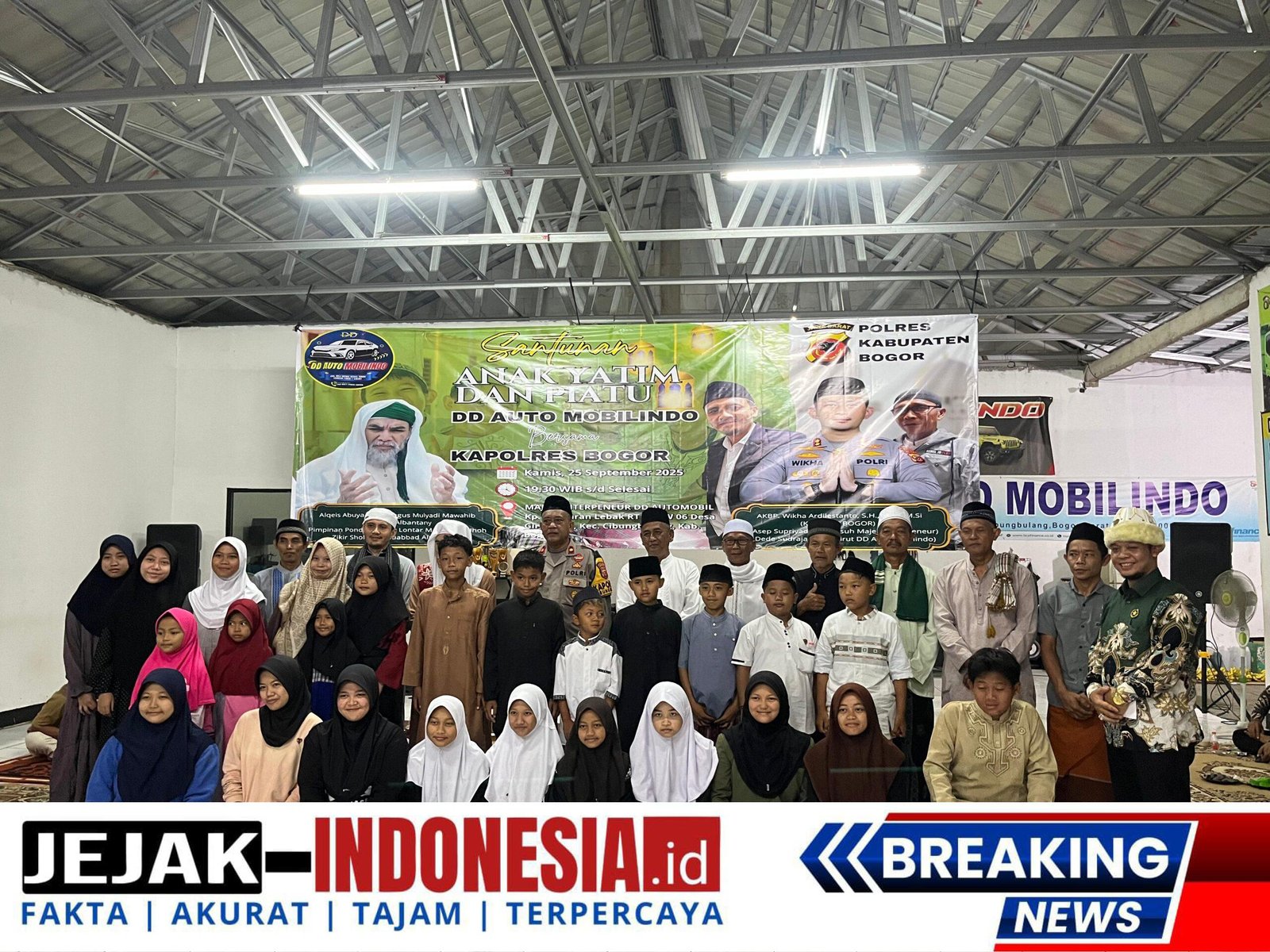 King Jabar Apresiasi Polres Bogor dalam Acara Santunan Anak Yatim di Cibungbulang