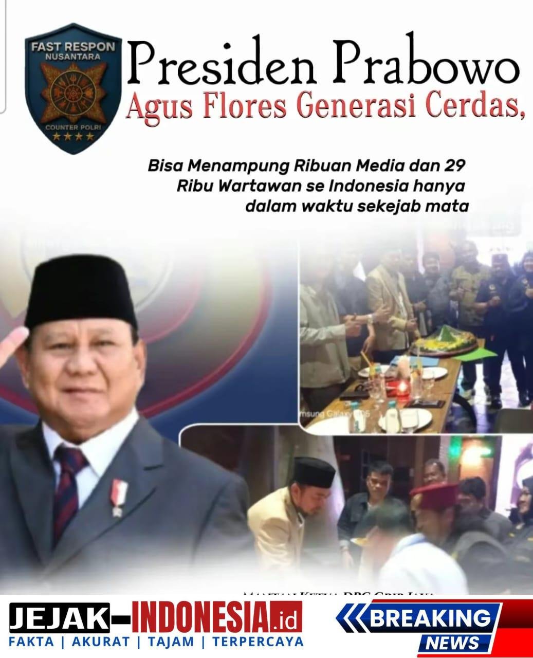 Presiden Prabowo: Agus Flores Adalah Generasi Cerdas, Sekejap Mata Ribuan Wartawan Turun Meliput