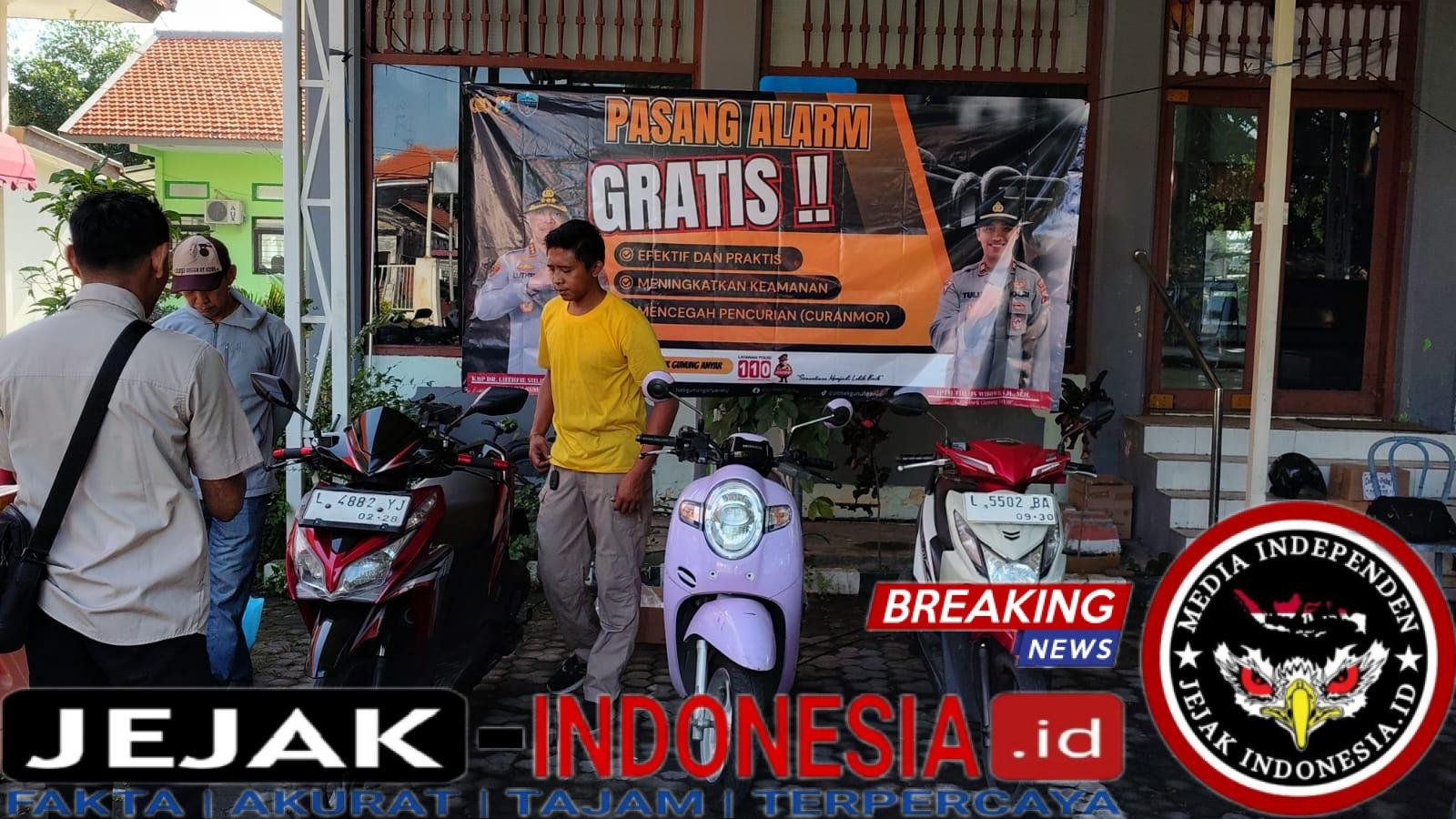 Ambil Langkah Preventif Polsek Gunung Anyar Pasang Alarm Gratis Untuk Warga