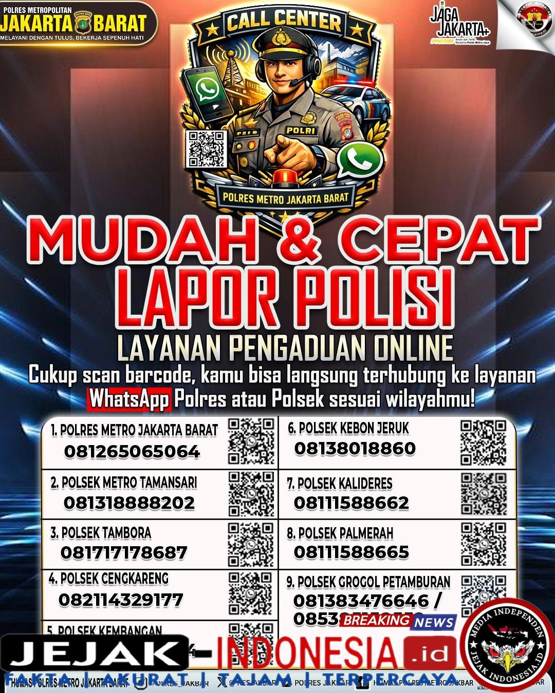 Siswa Kini Bisa Akses Polisi Lebih Cepat, Polres Jakbar Sosialisasikan Call Center Berbasis Barcode
