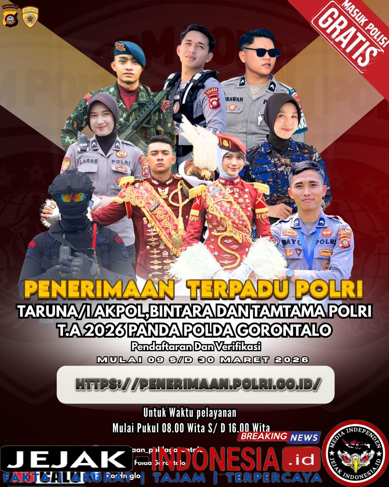 Penerimaan Anggota Terpadu Polri T.A. 2026 Panda Polda Gorontalo Resmi Dibuka