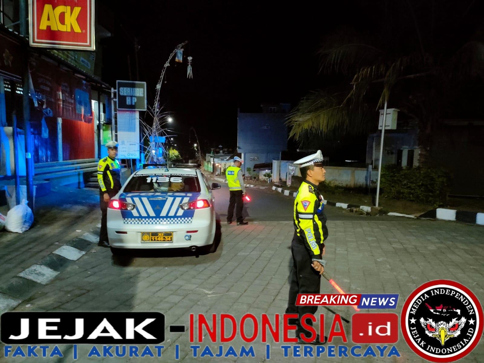 Cegah Balap Liar Sat Lantas Polres Karangasem Gelar Patroli pada Malam Hari