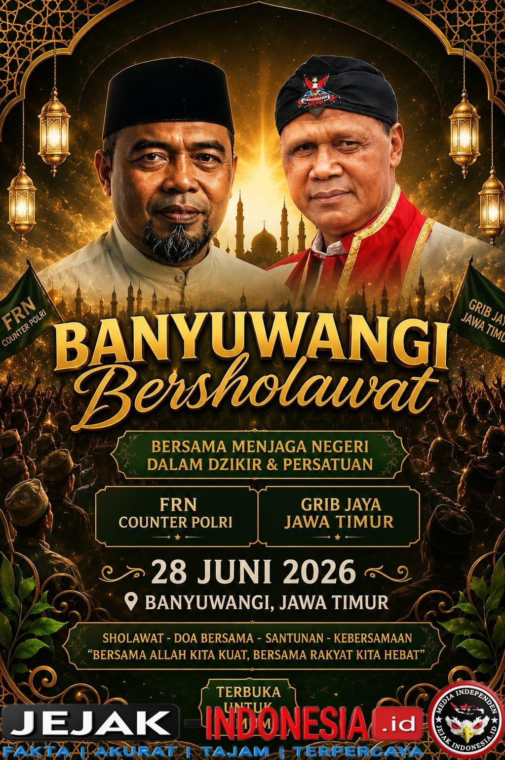 Agus Flores dan H. Hercules Instruksikan Kader GRIB Jatim Sukseskan Banyuwangi Bersholawat HUT Bhayangkara ke-80