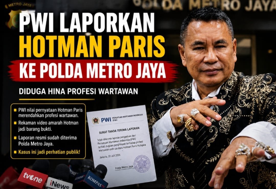 PWI Resmi Laporkan Hotman Paris ke Polda Metro Jaya, Ucapan “Lu Punya Otak Enggak?” Berujung Proses Hukum