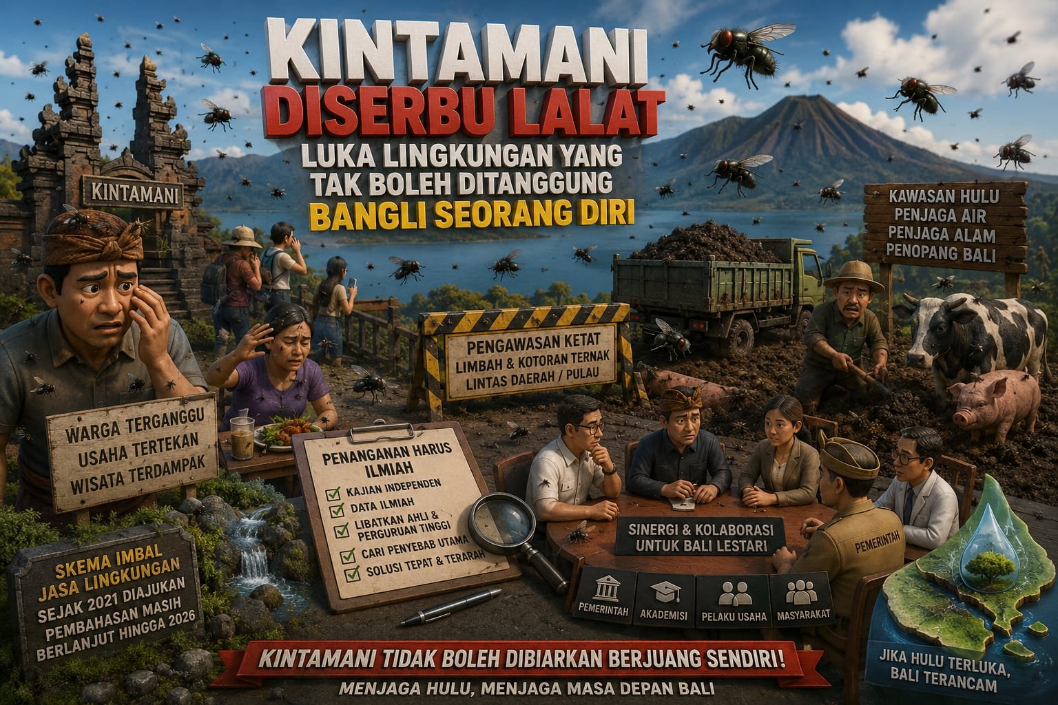 Kintamani Diserbu Lalat, Luka Lingkungan yang Tak Boleh Ditanggung Bangli Seorang Diri